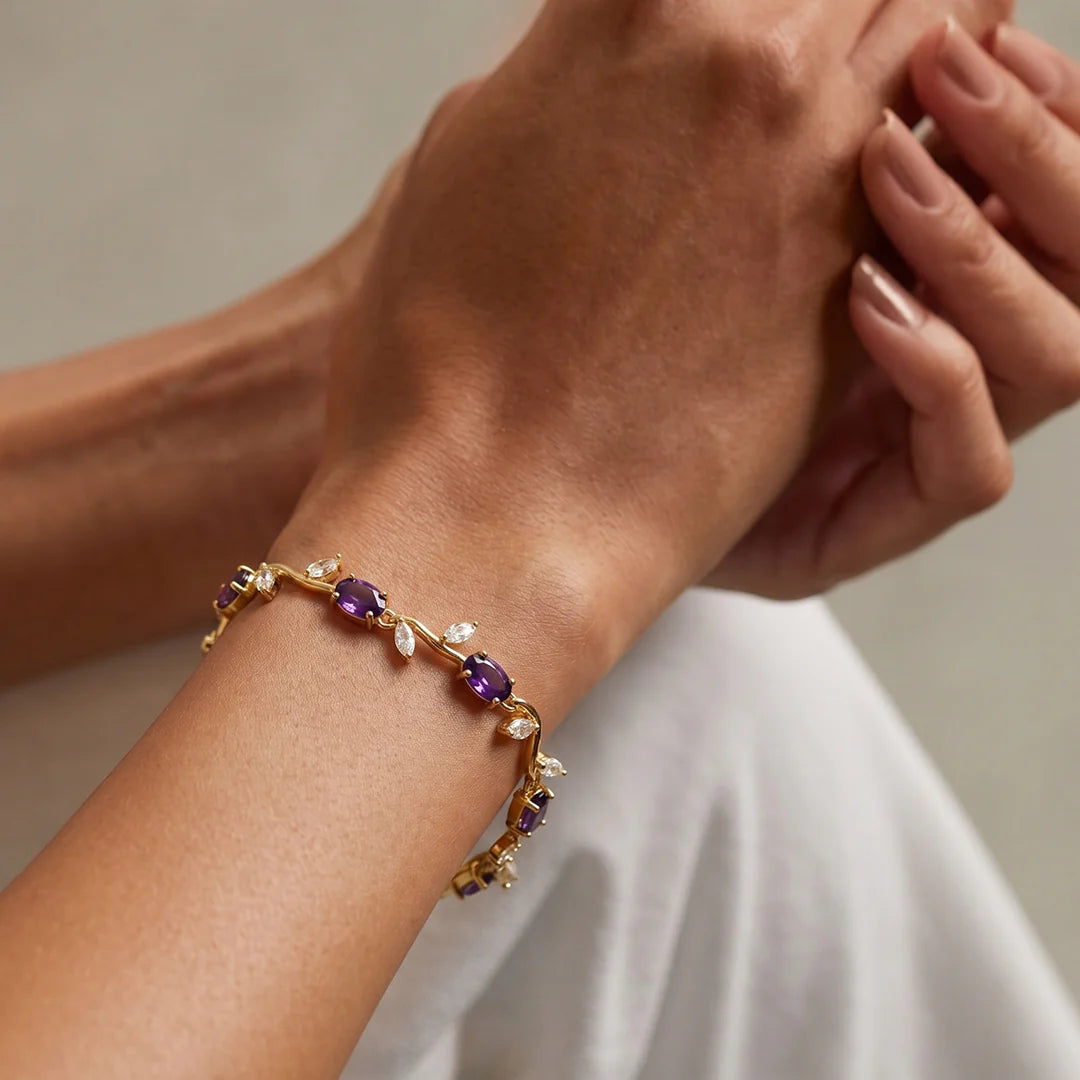 Fairy Tulip Purple Stone Bracelet