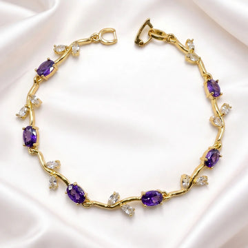 Fairy Tulip Purple Stone Bracelet