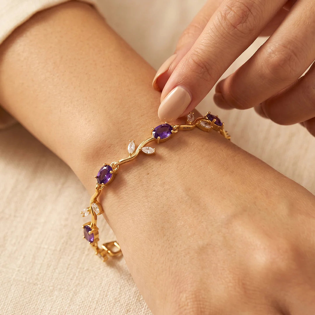 Fairy Tulip Purple Stone Bracelet
