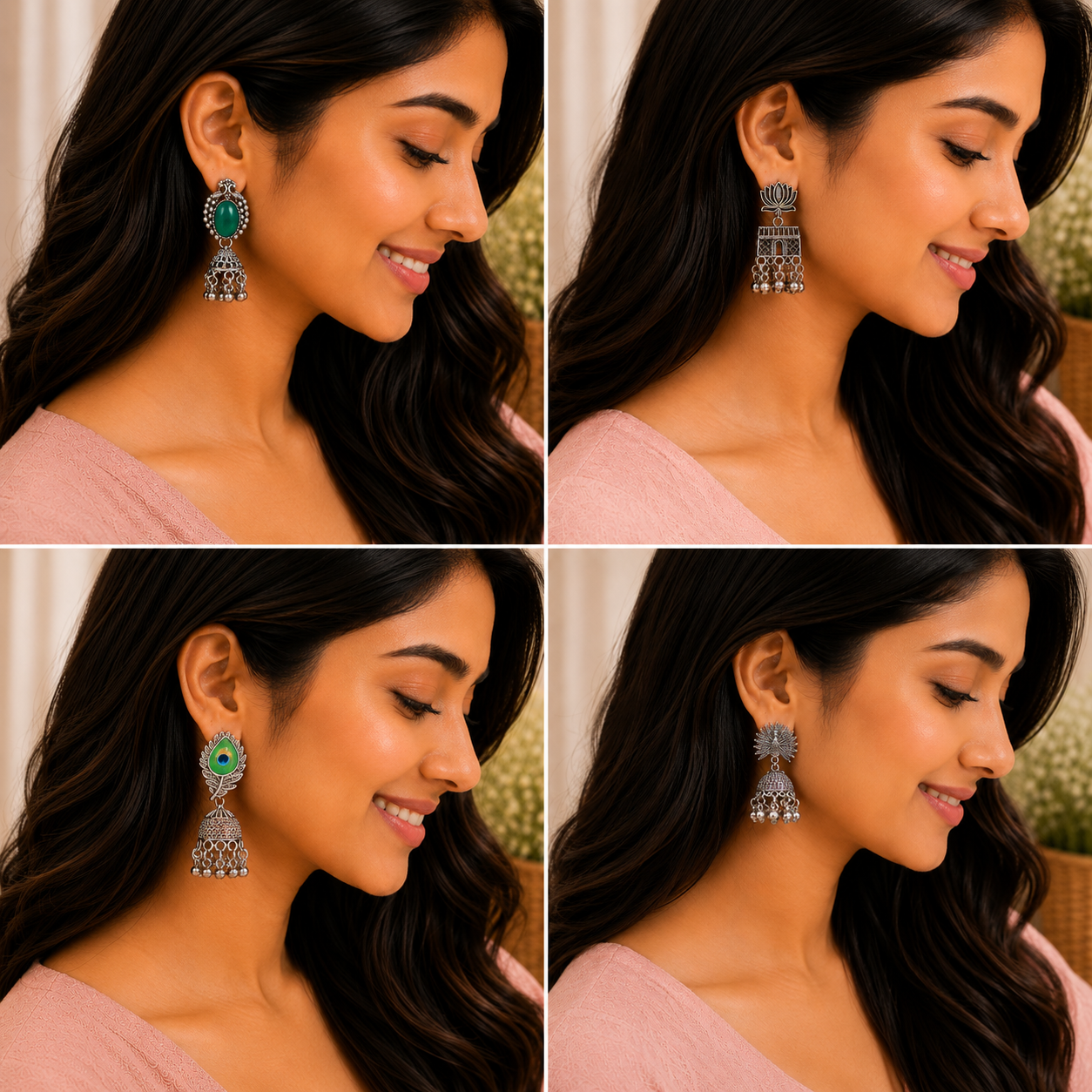 Blushing Mirror Box – 12 Pair Premium Oxidised Earrings Collection