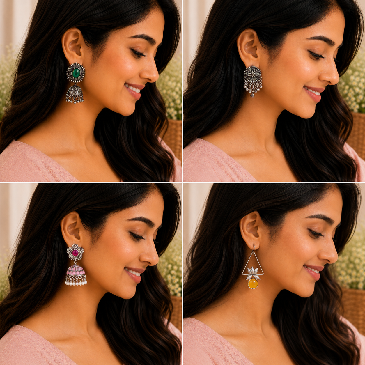 Blushing Mirror Box – 12 Pair Premium Oxidised Earrings Collection
