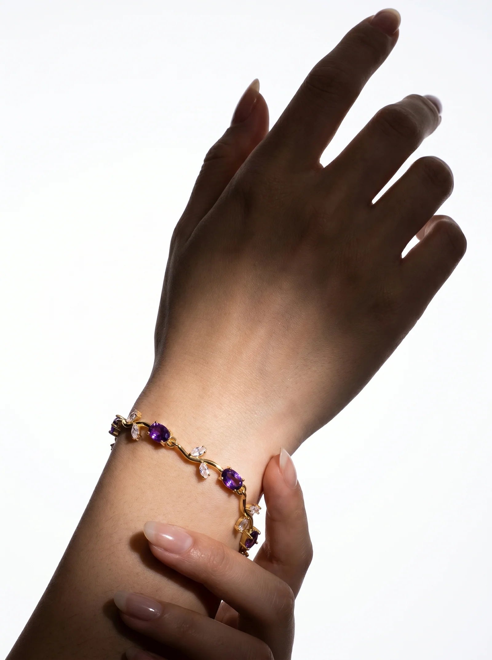 Fairy Tulip Purple Stone Bracelet
